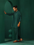 trueBrowns Men's Turquoise Dobby Co-ord Set | Grocsy