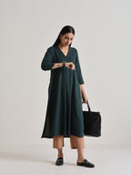 trueBrowns Dark Green Kurta Pant Set | Grocsy