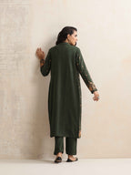 trueBrowns Green Kashmiri Woollen Jacket 3pc Set | Grocsy
