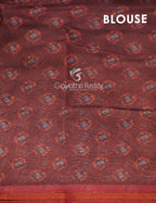 Combination Of Tomato Pink And Rust Mix With Kalamkari Design Semi Chanderi Saree By Gayathri Reddy Designer Studio | Grocsy