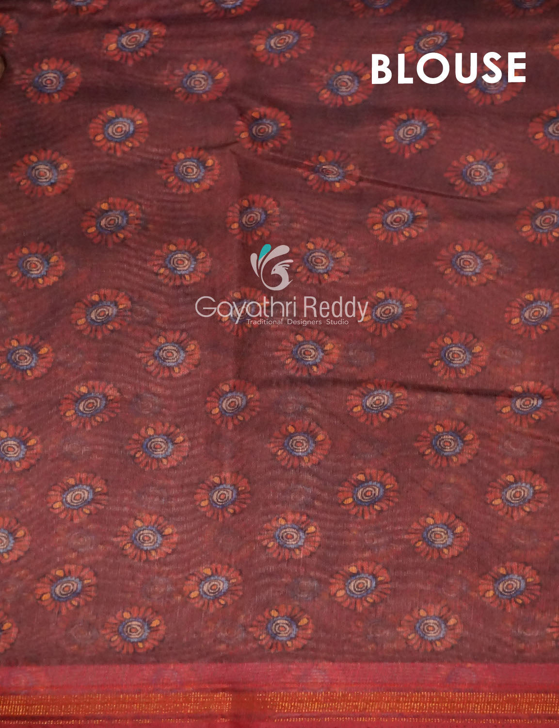 Combination Of Tomato Pink And Rust Mix With Kalamkari Design Semi Chanderi Saree By Gayathri Reddy Designer Studio | Grocsy