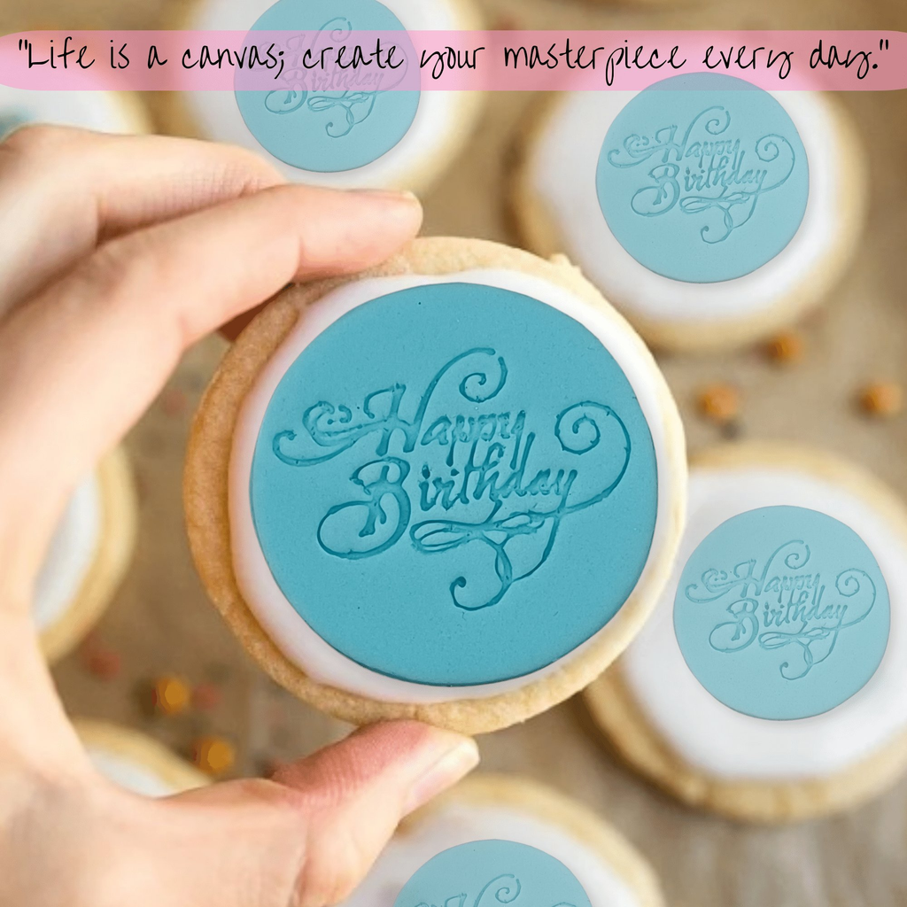 Confect Toppers Cutters | Congratulations Topper Cutter | Fondant Cutter | Celebration Topper Cutter | (Happy Birthday 03) | Grocsy