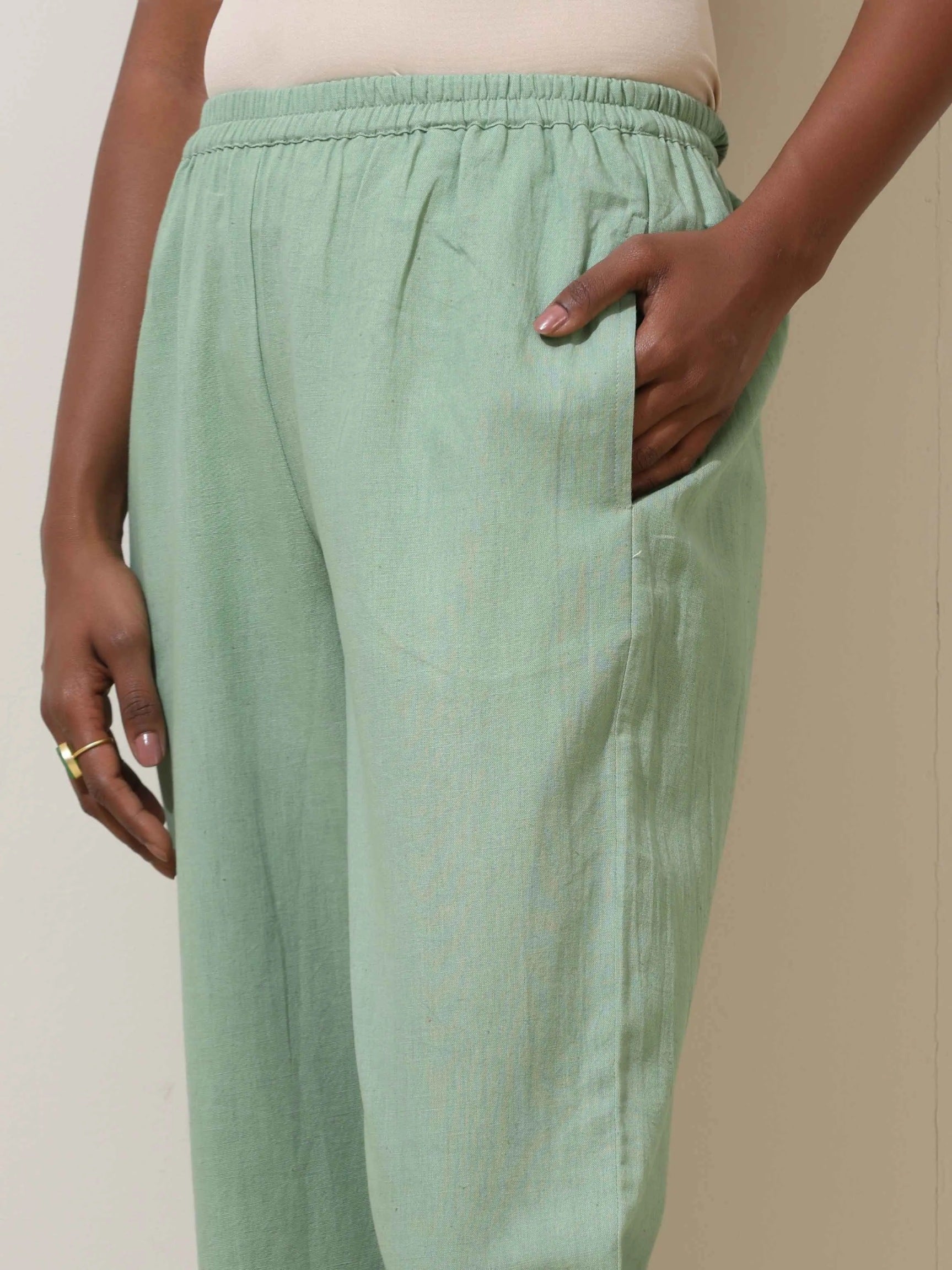 trueBrowns Mint Green Cotton Linen Co-Ord Set | Grocsy