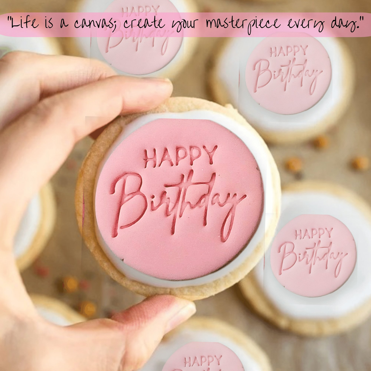 Confect Toppers Cutters | Congratulations Topper Cutter | Fondant Cutter | (Happy Birthday 02) | Grocsy