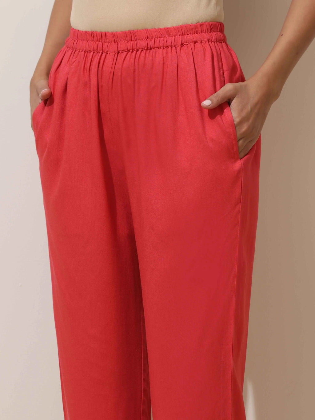 trueBrowns Coral Viscose Kurta Pant Set | Grocsy