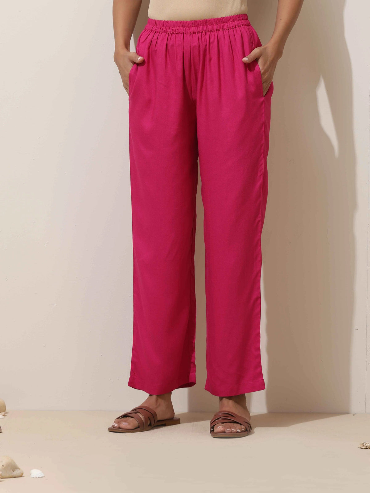trueBrowns Pink Viscose Co-ord Set | Grocsy