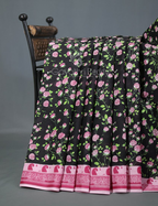 Block Print Black Coloured Mulmul Cotton Saree By Gayathri Reddy Designer Studio | Grocsy