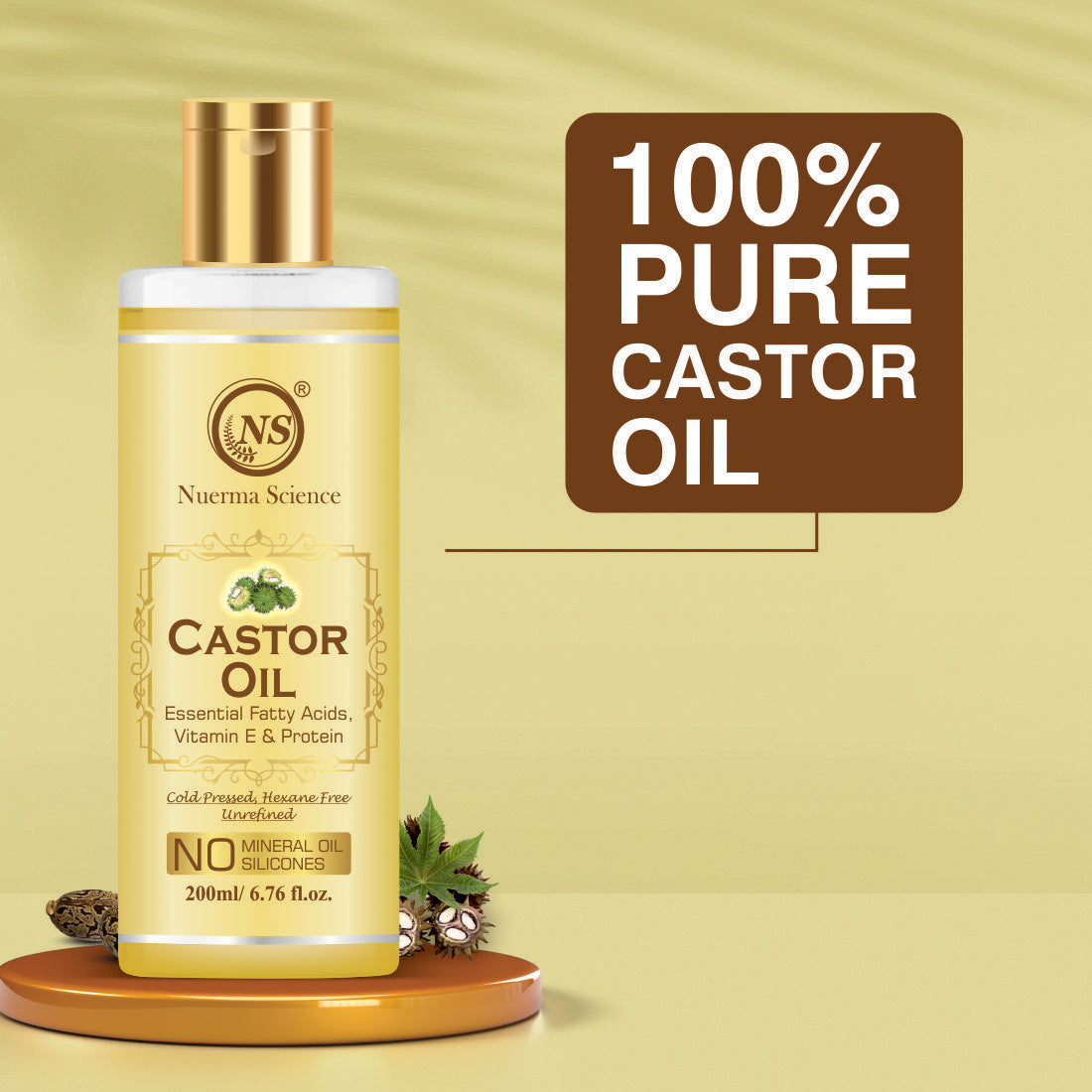 Nuerma Science Castor Oil For Skin & Body | Hydrating & Soothing Massage Oil | Grocsy