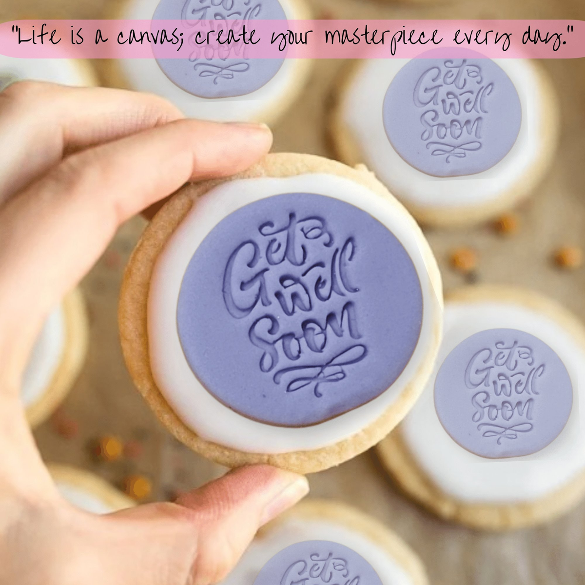Confect Toppers Cutters | Congratulations Topper Cutter | Fondant Cutter | Celebration Topper Cutter | (Get Well Soon) | Grocsy
