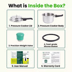 The Indus Valley RapidCuk Tri-ply Stainless Steel Pressure Cooker, Premium Quality, 3 Layer Thick Body, Heavy Bottom, 100% Safe, ISI Certified, Induction & Gas, 2/3/5L | Grocsy