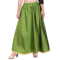 Asmaani Green Color Golden Zari Work Maxi Skirt | Grocsy