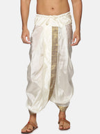 Sethukrishna Men Cream Men Solid Dhoti Pant | Grocsy
