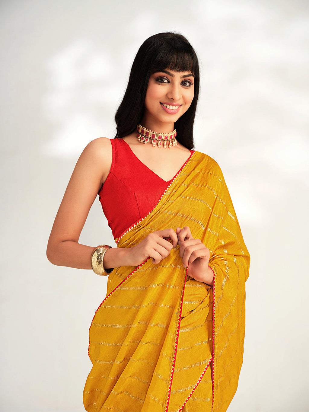Sangria Striped Silk Blend Saree | Grocsy
