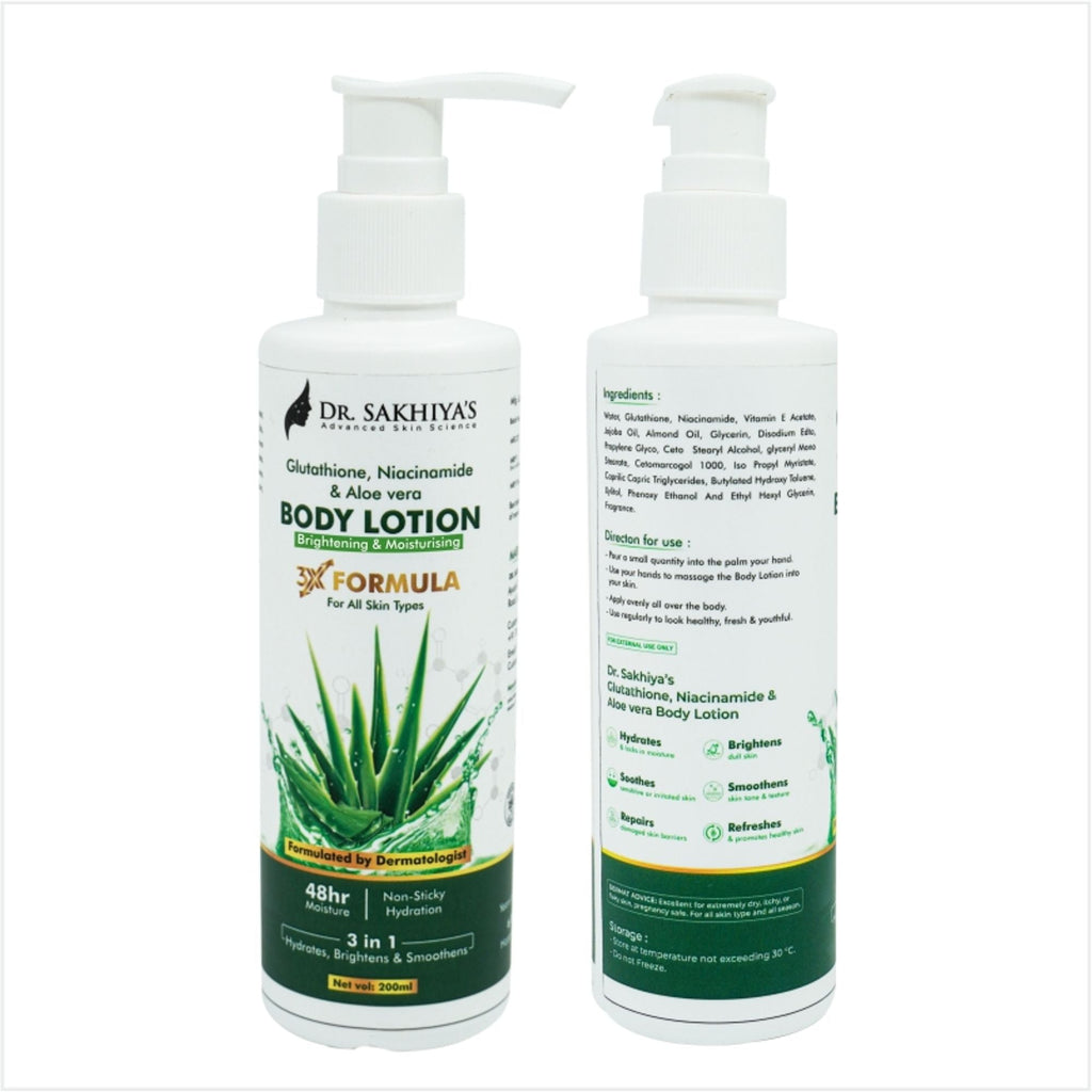 Dr.Sakhiya Body Lotion With Glutathione, Niacinamide & Aloe Vera | Grocsy