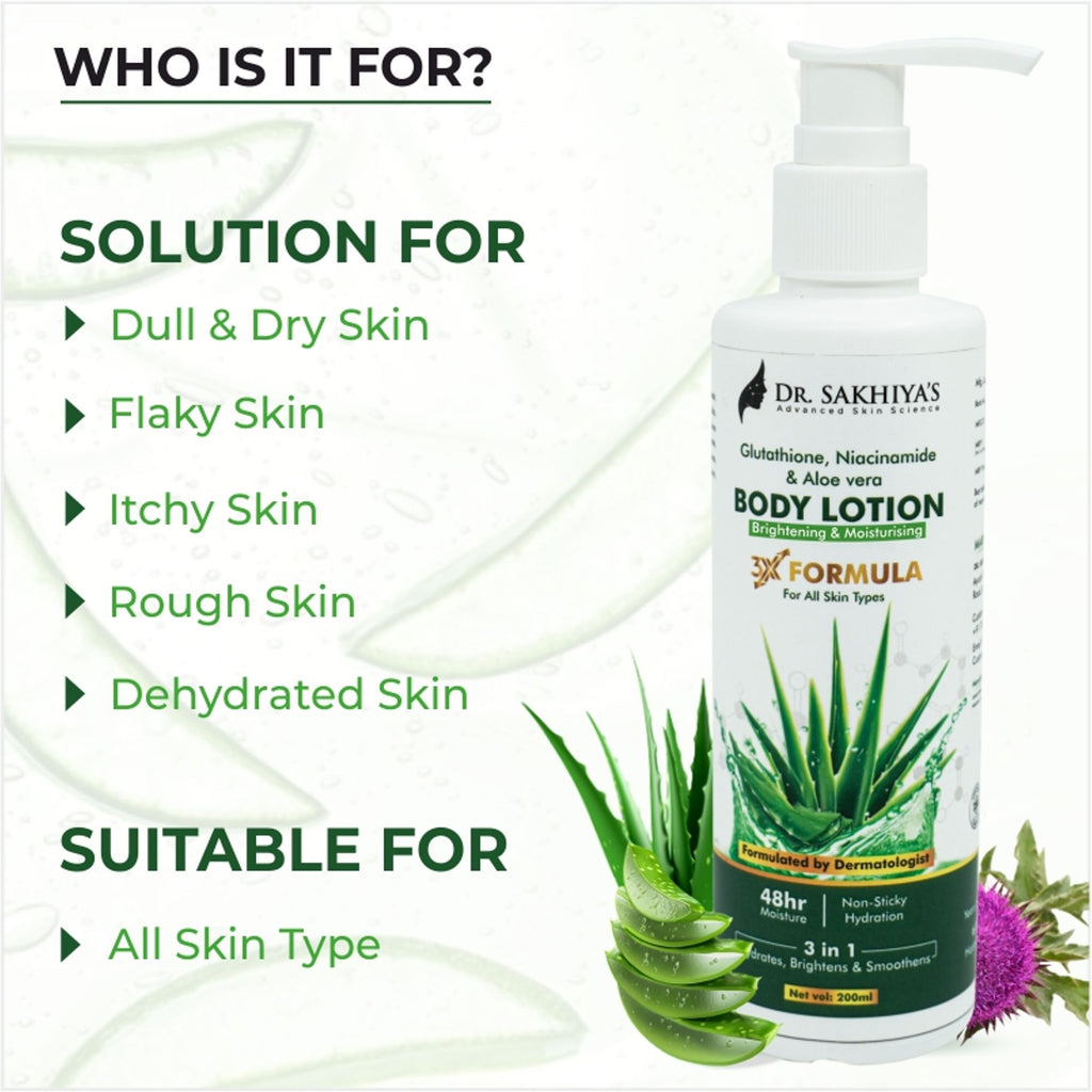Dr.Sakhiya Body Lotion With Glutathione, Niacinamide & Aloe Vera | Grocsy