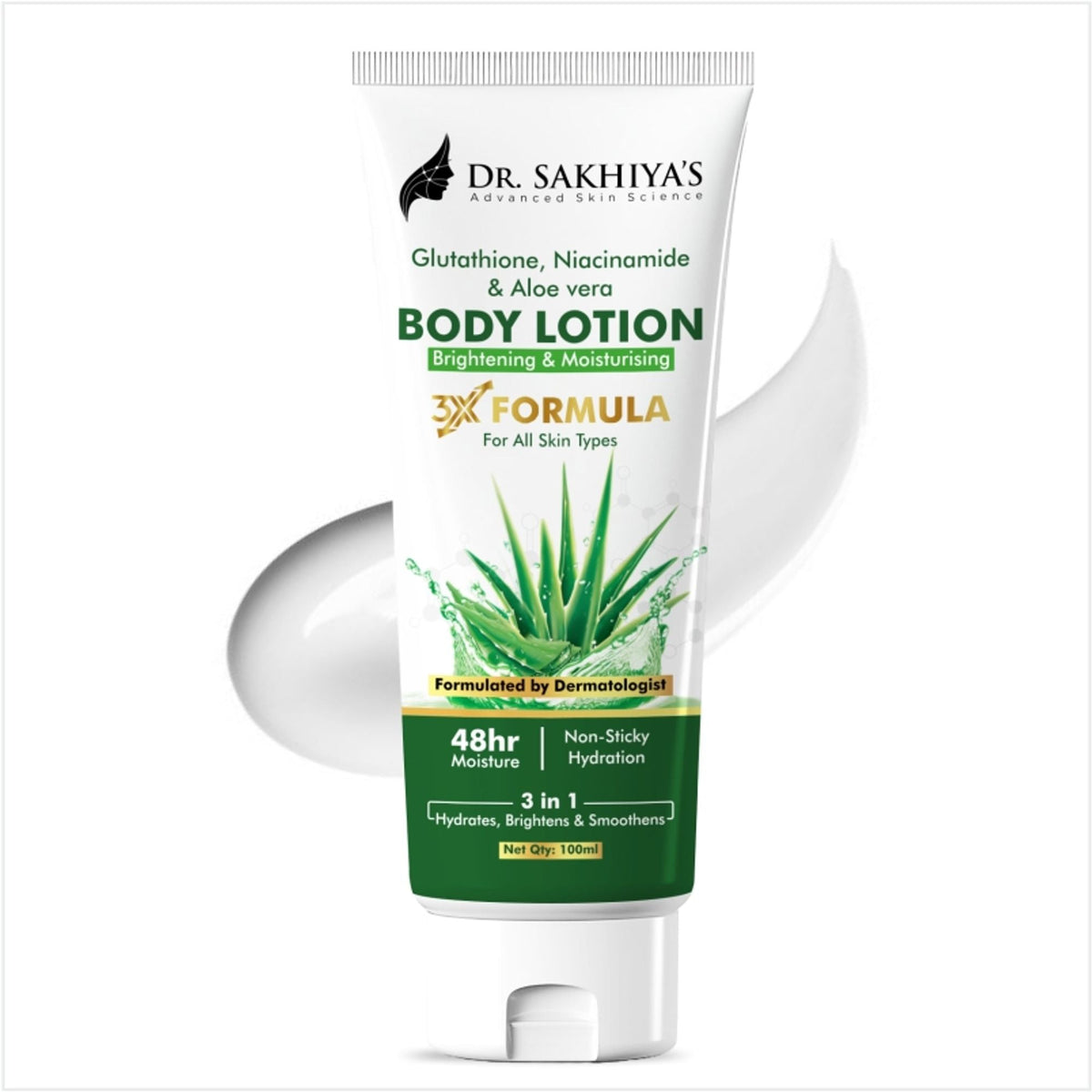 Dr.Sakhiya Body Lotion With Glutathione, Niacinamide & Aloe Vera | Grocsy