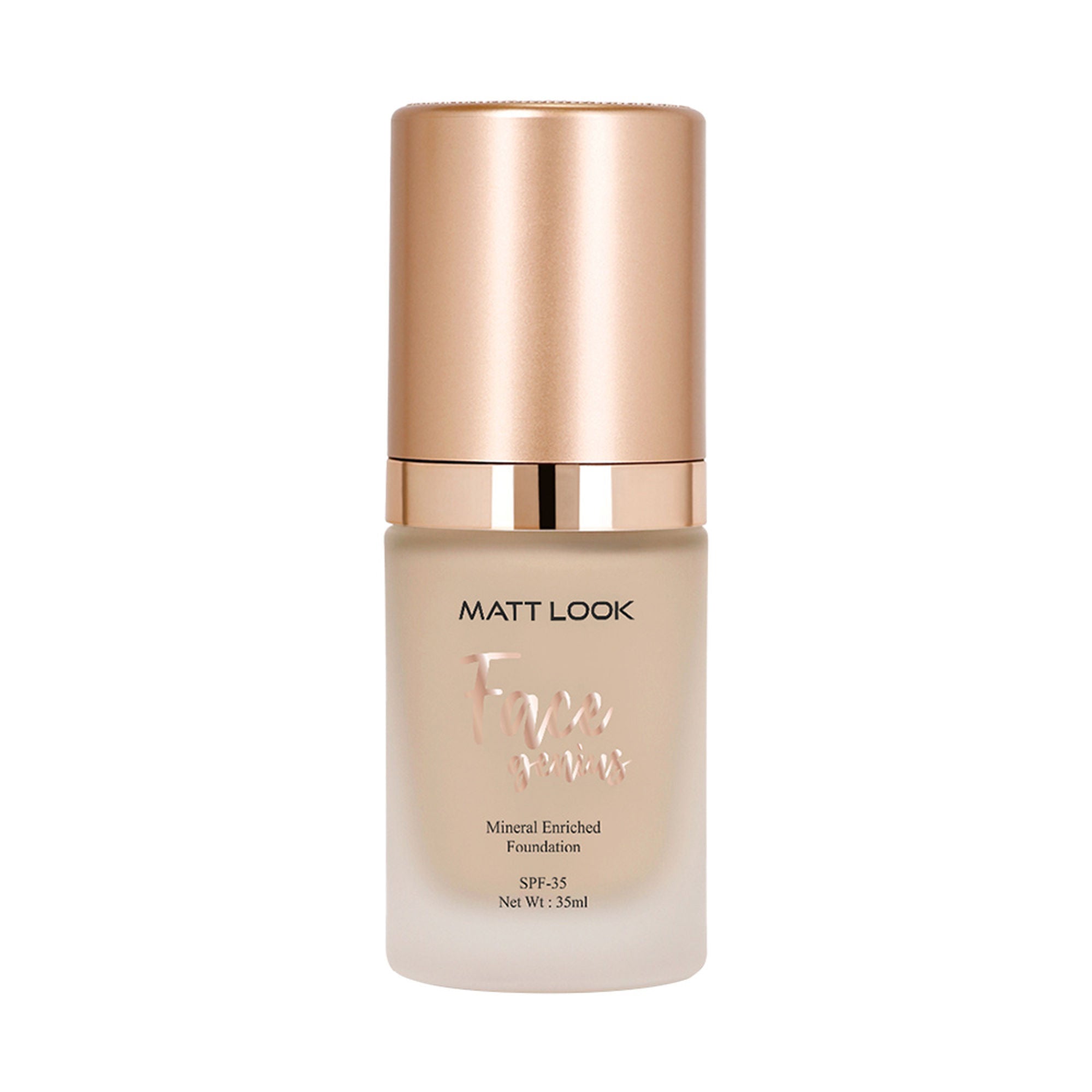 Matt Look Face Genius Mineral Enriched Weightless Matt Finish Foundation - 05 Golden Beige | Grocsy