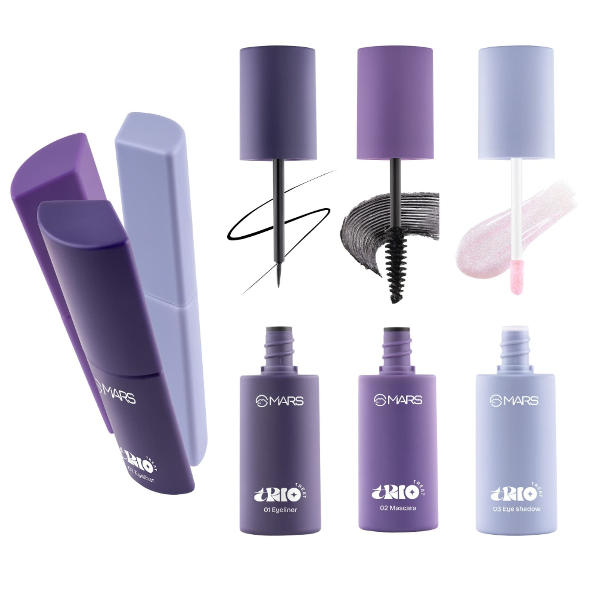 MARS Cosmetics Trio Treat, 3-In-1 Eye Makeup Kit With Eyeliner, Mascara & Eyeshadow | Grocsy