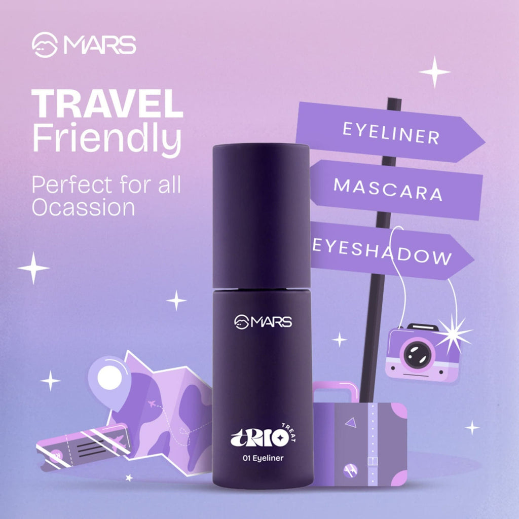 MARS Cosmetics Trio Treat, 3-In-1 Eye Makeup Kit With Eyeliner, Mascara & Eyeshadow | Grocsy