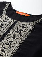 Indo Era Ethnic Motifs Zari Embroidered Liva Kurta With Trousers & Dupatta | Grocsy
