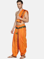 Sethukrishna Men Orange Readymade Dhotis | Grocsy