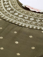 All About You Ethnic Motifs Embroidered Empire Sequinned Kurta with Trousers | Grocsy