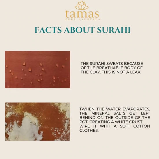 Tamas Handmade & Eco-Friendly Earthen Surahi With Clay Lid | Grocsy