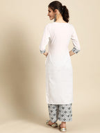 Sangria Floral Yoke Design Regular Gotta Patti Kurta with Palazzos | Grocsy