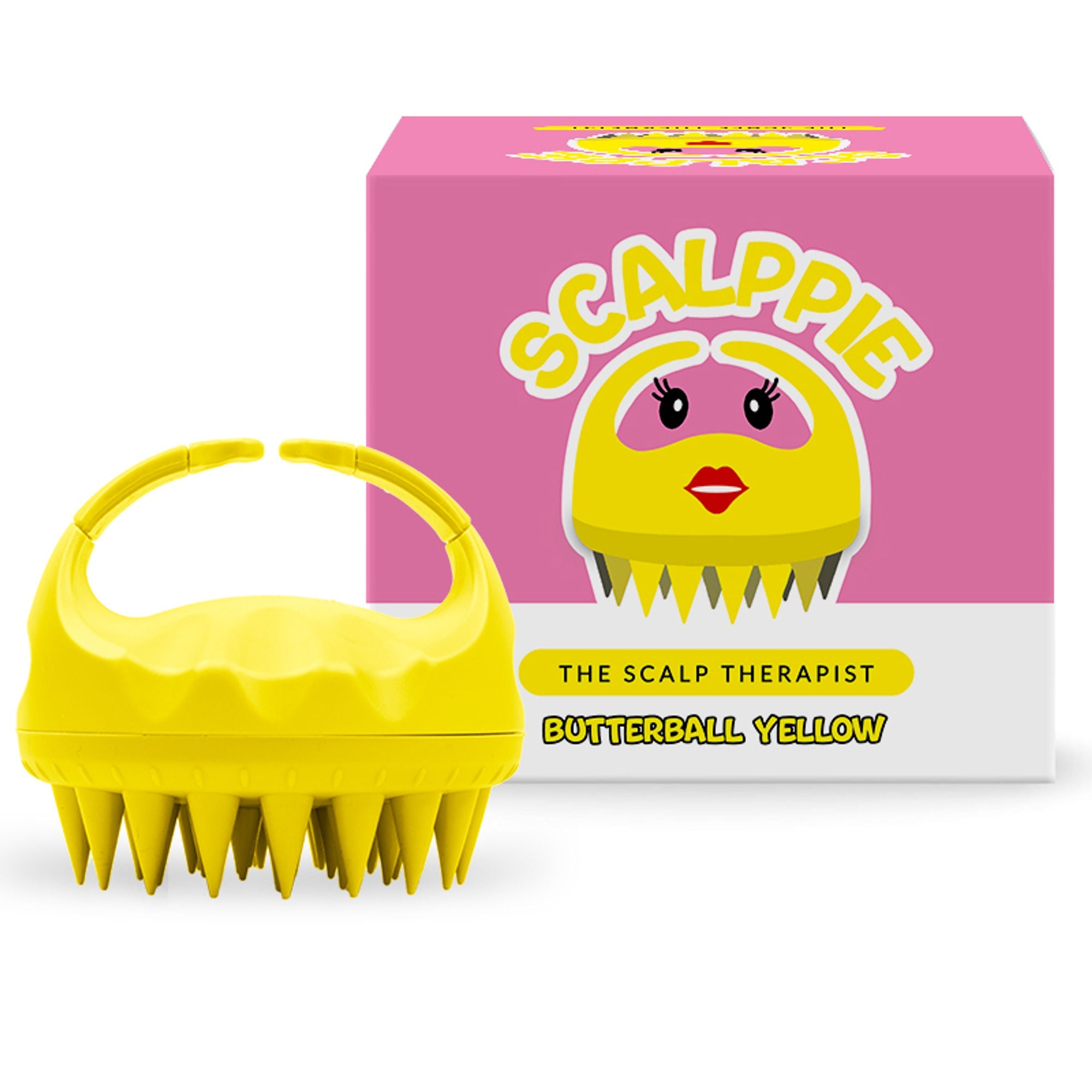Scalppie Silicon Hair Scalp Massager & Shampoo Brush Scrub For Hair Growth & Anti Dandruff - Yellow | Grocsy