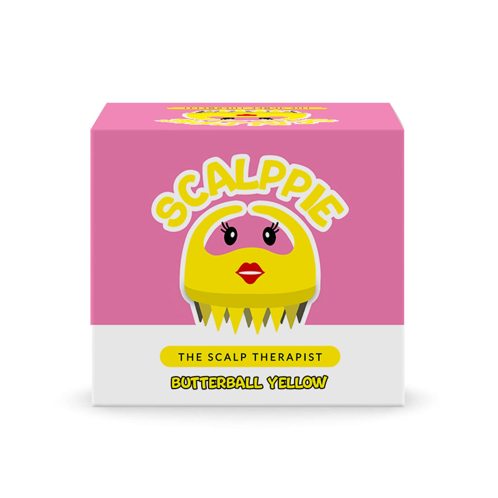 Scalppie Silicon Hair Scalp Massager & Shampoo Brush Scrub For Hair Growth & Anti Dandruff - Yellow | Grocsy