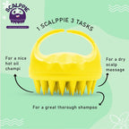 Scalppie Silicon Hair Scalp Massager & Shampoo Brush Scrub For Hair Growth & Anti Dandruff - Yellow | Grocsy
