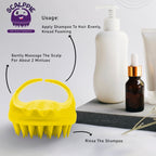Scalppie Silicon Hair Scalp Massager & Shampoo Brush Scrub For Hair Growth & Anti Dandruff - Yellow | Grocsy