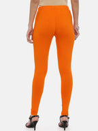 Souchii Orange Solid Slim-Fit Ankle-Length Leggings | Grocsy