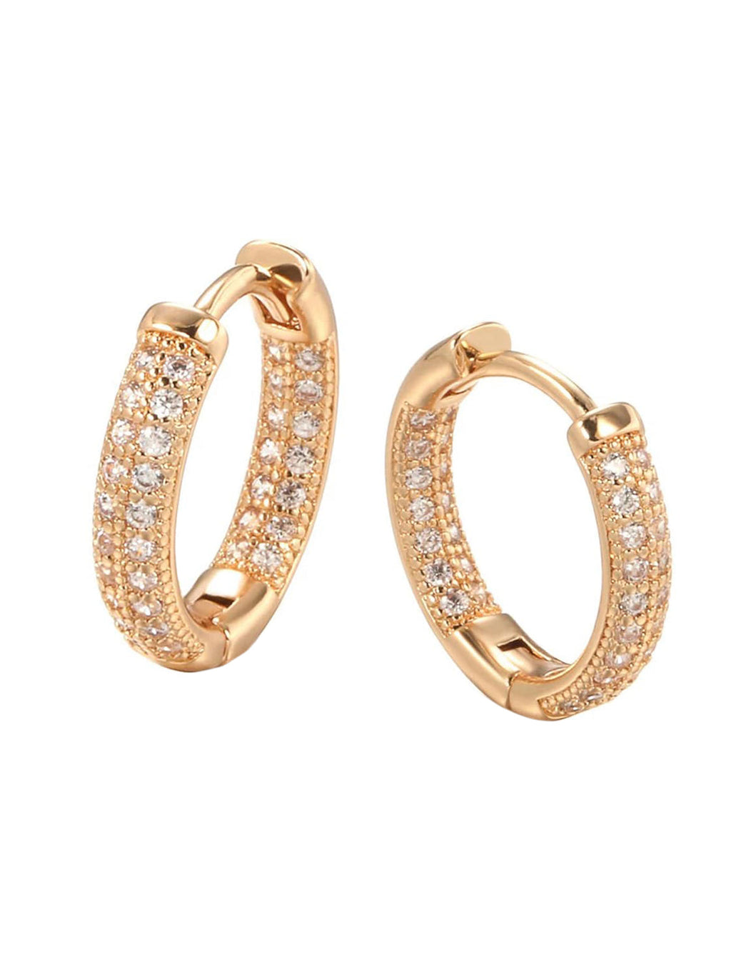 Shining Diva Rose Gold Contemporary Hoop Earrings | Grocsy