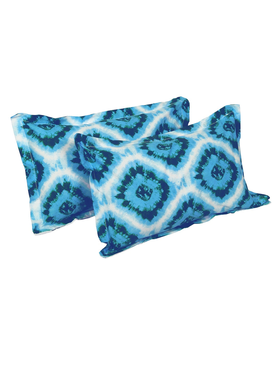 Story@home Blue & Pink Ethnic Motifs Pure Cotton 152TC Queen Bedsheet With 2 Pillow Covers | Grocsy