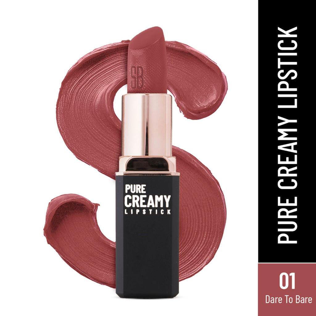 Swiss Beauty Pure Creamy Matte Lipstick - 01 Dare To Bare | Grocsy