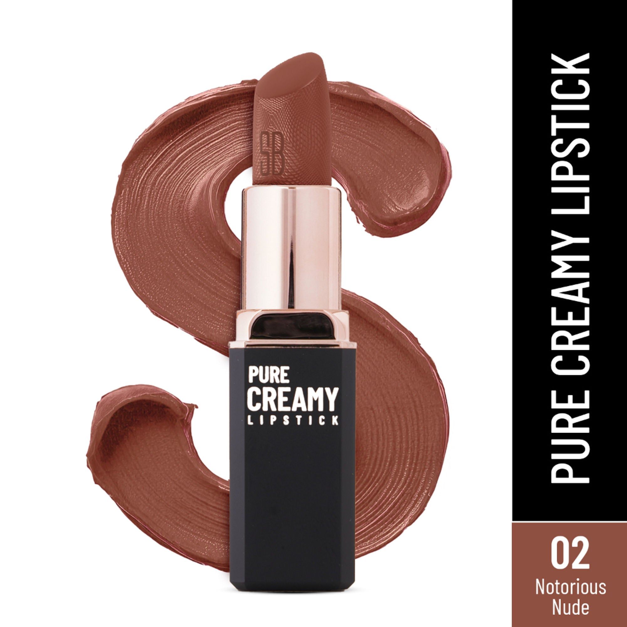 Swiss Beauty Pure Creamy Matte Lipstick - 02 Notorious Nude | Grocsy