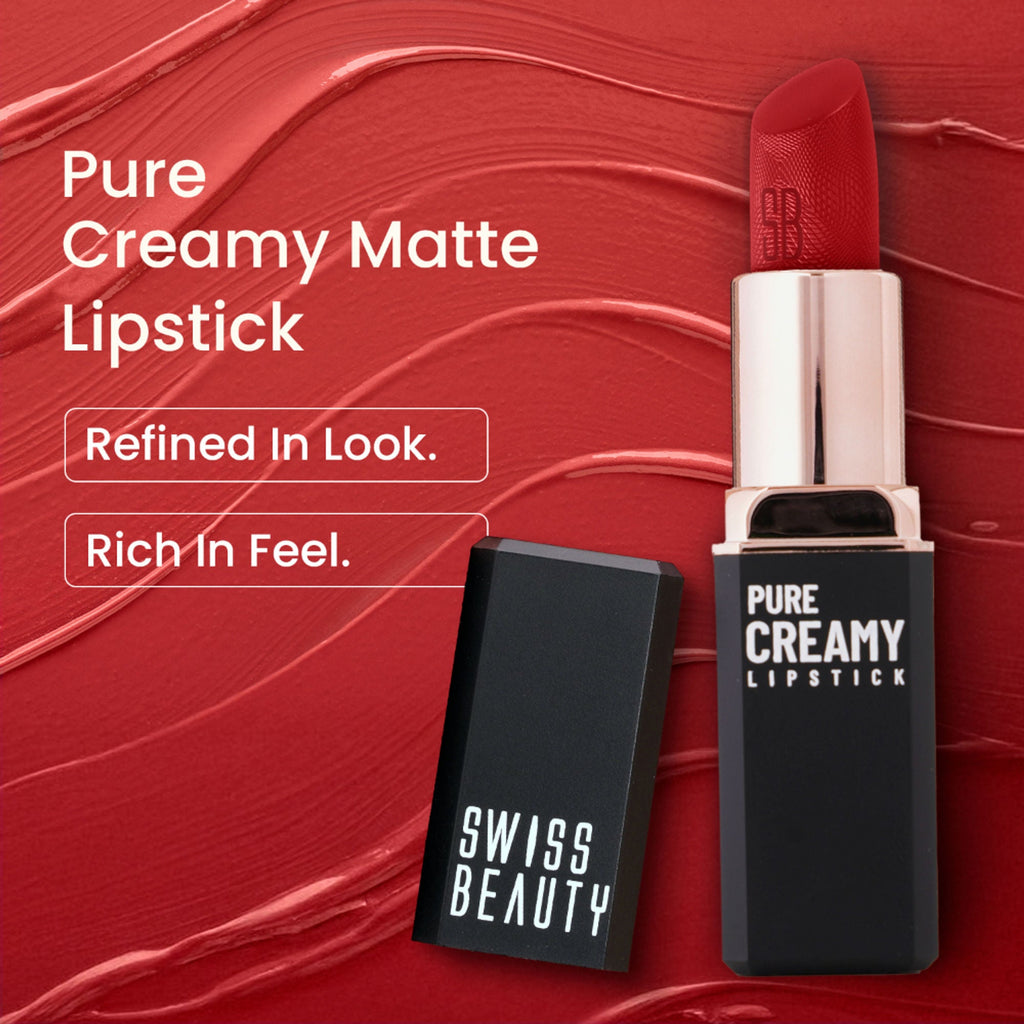 Swiss Beauty Pure Creamy Matte Lipstick - 03 Blooming Blush | Grocsy
