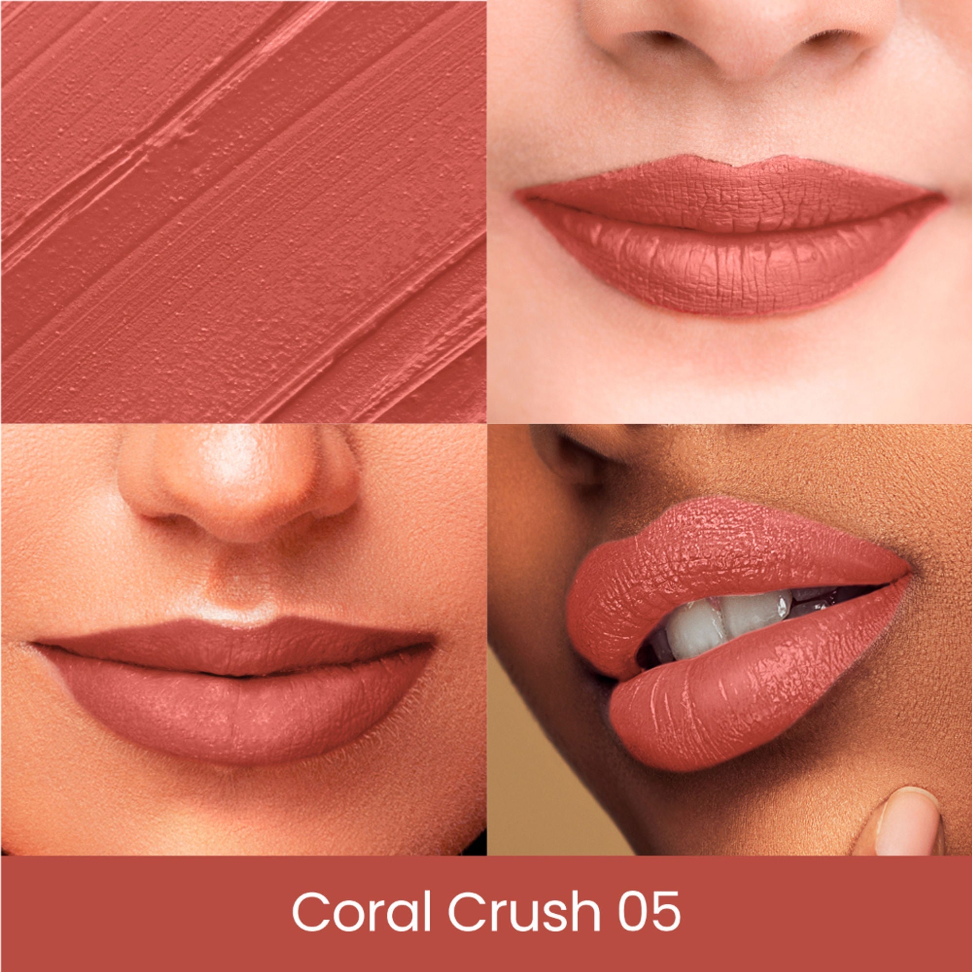 Swiss Beauty Pure Creamy Matte Lipstick - 05 Coral Crush | Grocsy