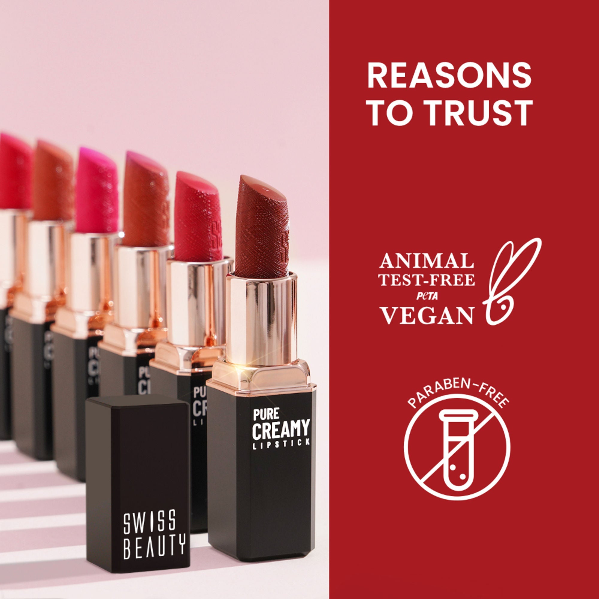Swiss Beauty Pure Creamy Matte Lipstick - 07 Dusty Rose | Grocsy