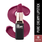 Swiss Beauty Pure Creamy Matte Lipstick - 10 Hottie Pink | Grocsy