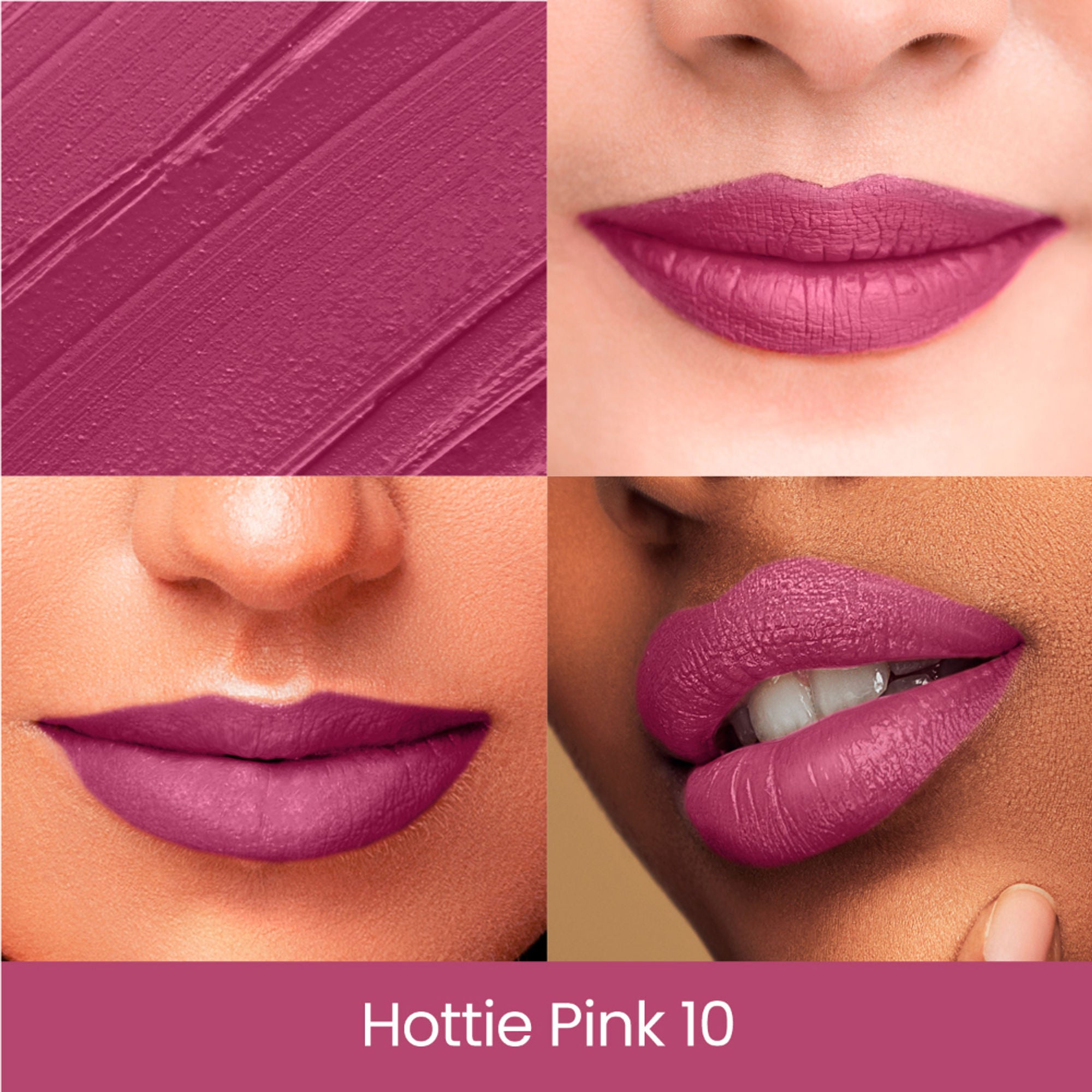 Swiss Beauty Pure Creamy Matte Lipstick - 10 Hottie Pink | Grocsy