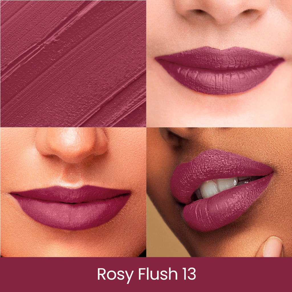Swiss Beauty Pure Creamy Matte Lipstick - 13 Rosy Flush | Grocsy