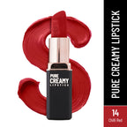 Swiss Beauty Pure Creamy Matte Lipstick - 14 Chilli Red | Grocsy