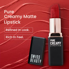 Swiss Beauty Pure Creamy Matte Lipstick - 15 Merry Cherry | Grocsy