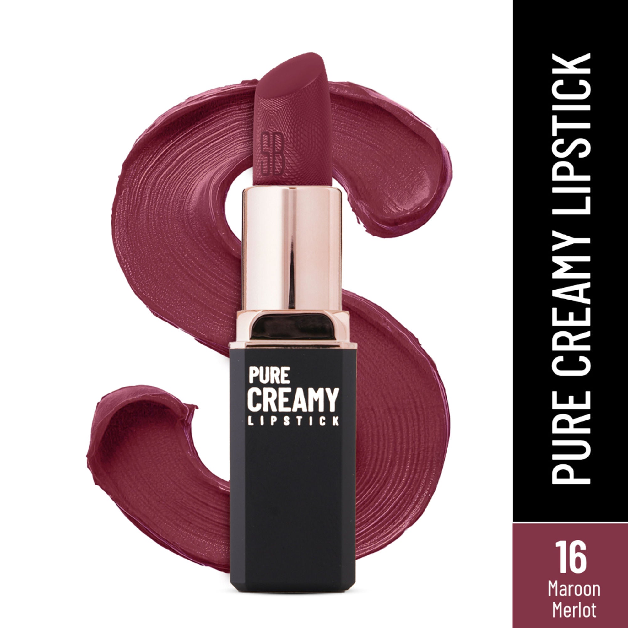 Swiss Beauty Pure Creamy Matte Lipstick - 16 Maroon Merlot | Grocsy