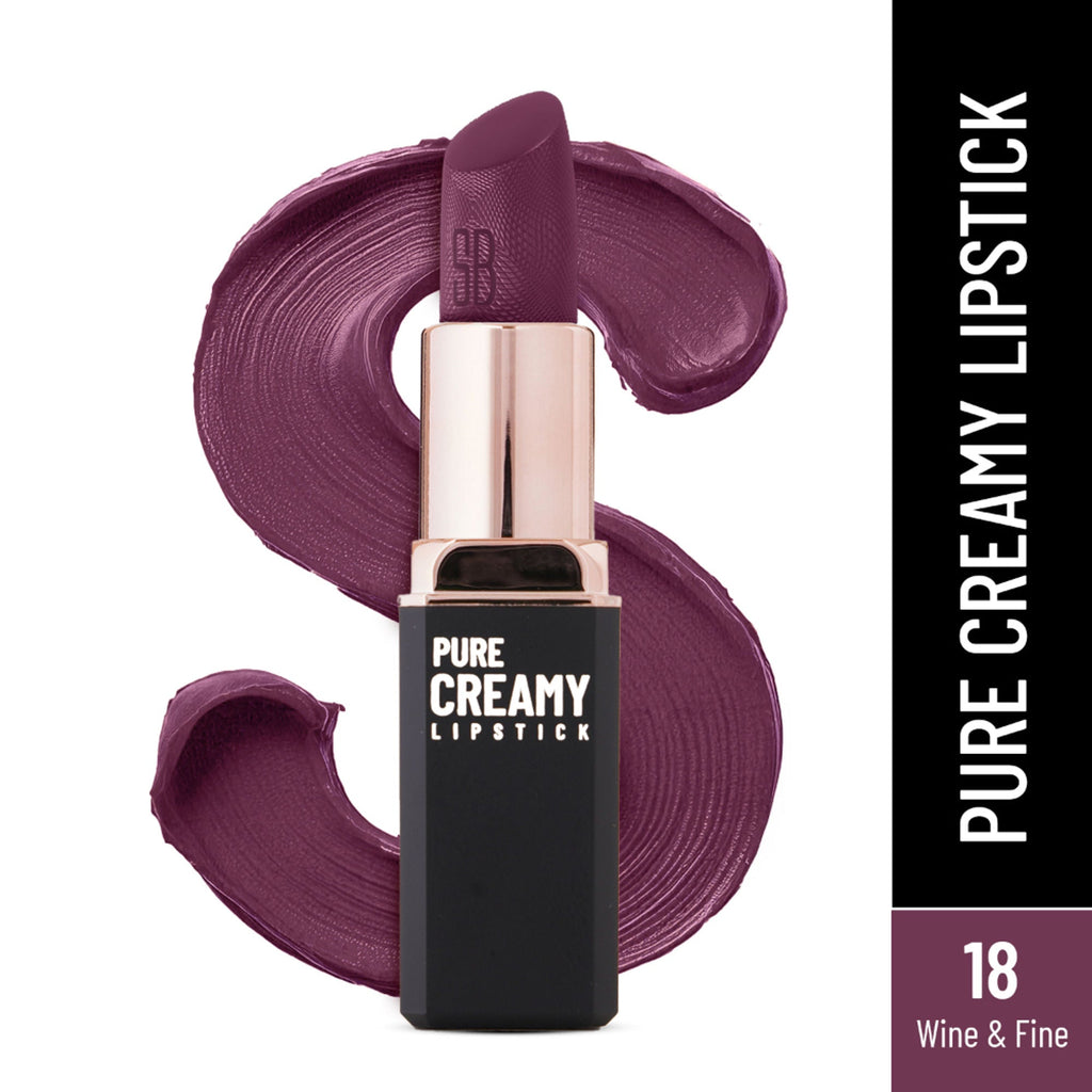 Swiss Beauty Pure Creamy Matte Lipstick - 18 Wine And Fine | Grocsy