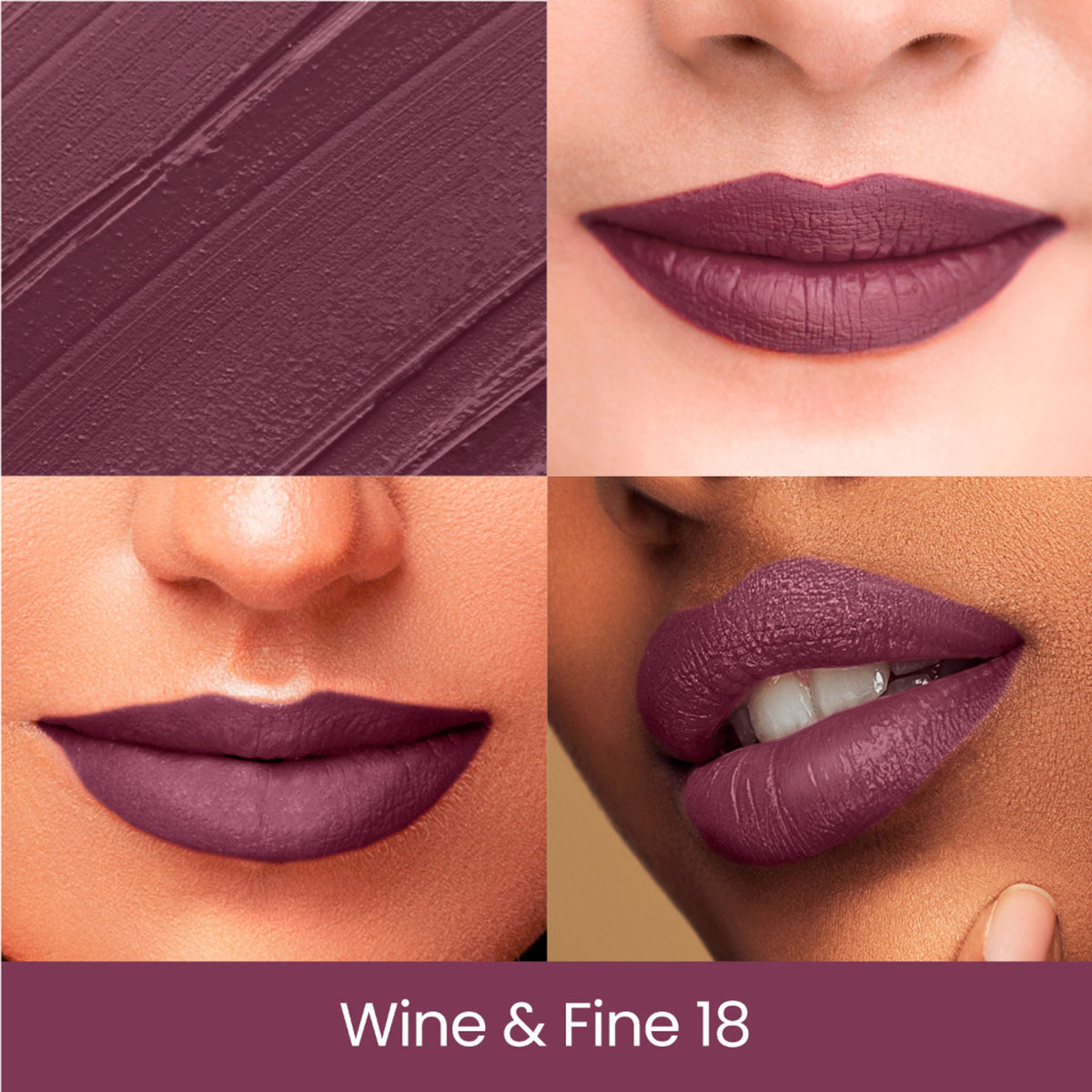 Swiss Beauty Pure Creamy Matte Lipstick - 18 Wine And Fine | Grocsy