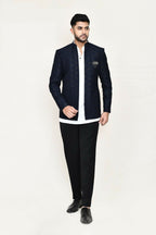 Joban Fashion White Colored Imported Jacquard Fabric Open Prince Coat, Kurta With Pant | Grocsy