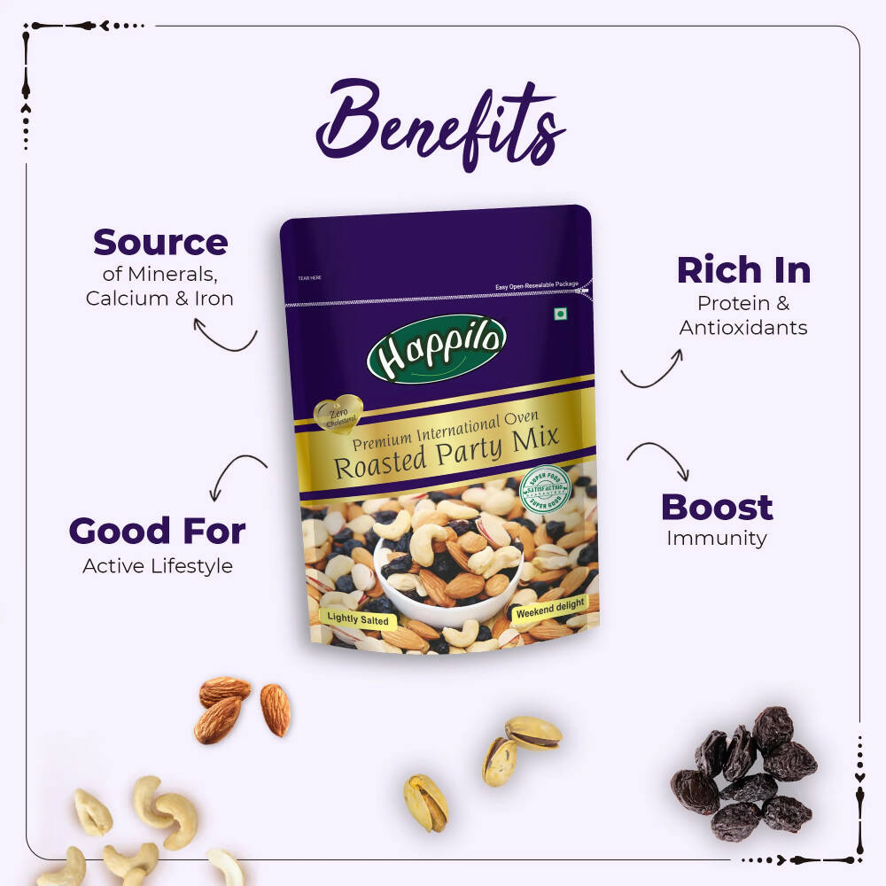 Happilo Premium Oven Roasted & Lightly Salted Party Mix | Grocsy